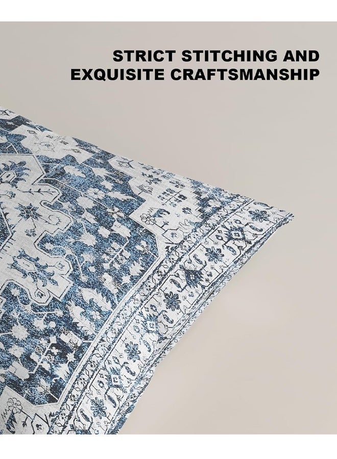 Optico Boho Throw Pillow Covers 18x18 inch Set of 4,Bohemian Vintage Carpet Pattern Antique Ethnic Decor Double Sided Pattern Cushion Cover Soft Pillow Case Living Sofa Room Bed Square Pillow Cover - Image 4